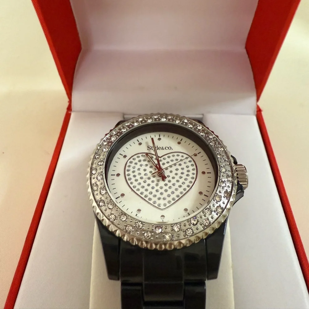 Style & Co. Silver Watch with Crystal Details